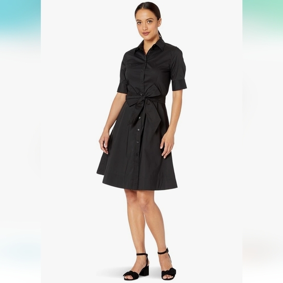 NWOT Lauren Ralph Lauren Women's Petite Cotton-Blend Shirtdress Black Size 8‎ P